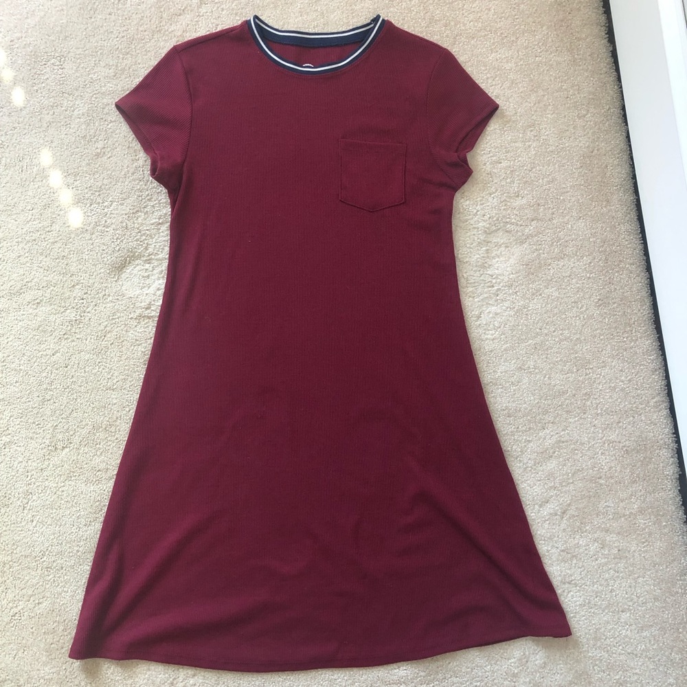 Maroon T Shirt Dress